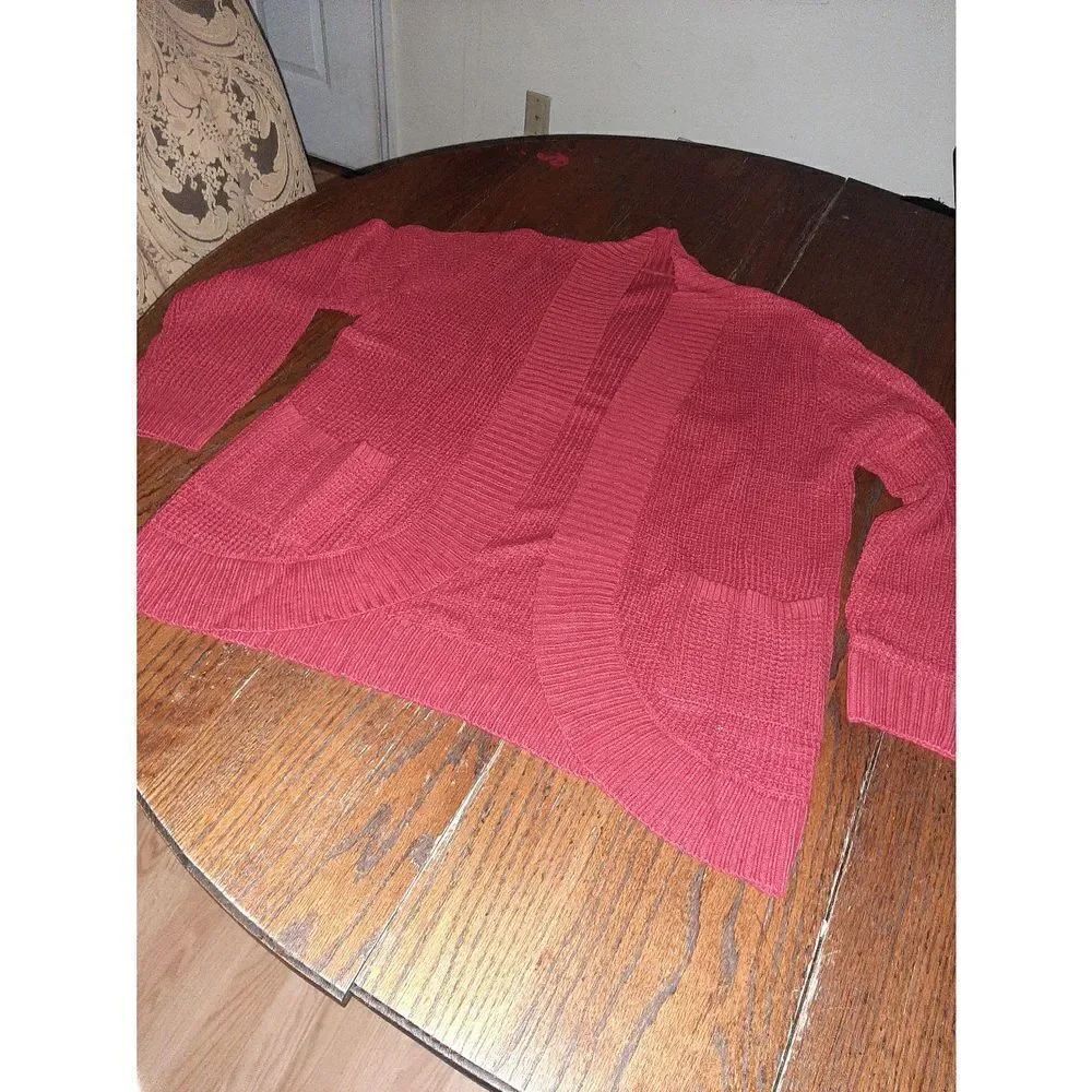 New Small Burgandy Sweater Cardigan with Pockets